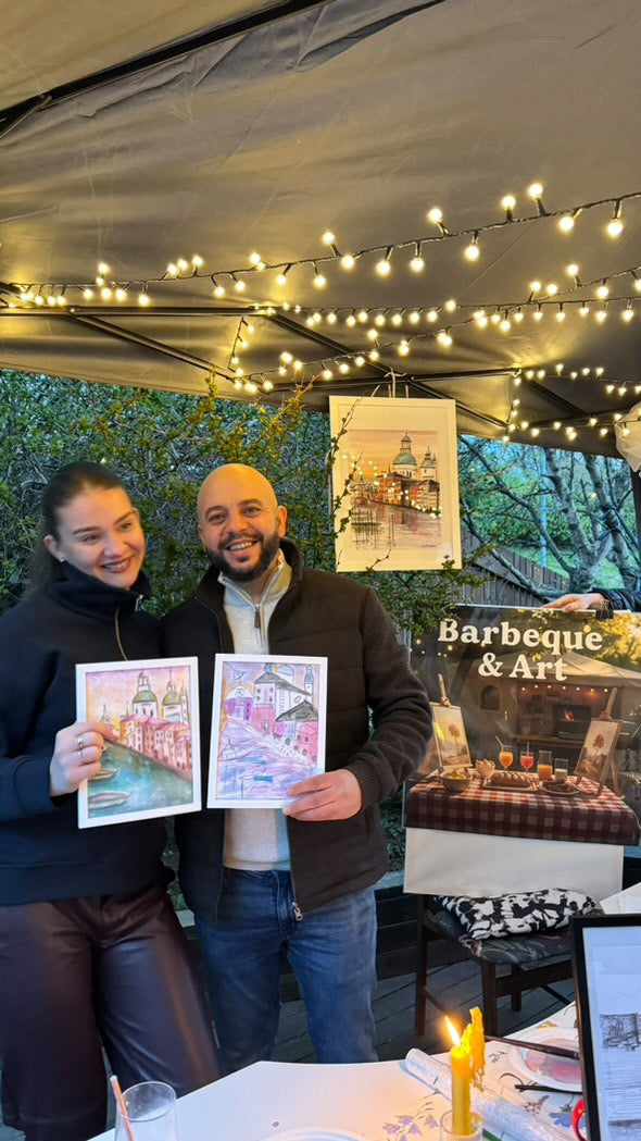 Barbeque & Art - painting class in Iceland